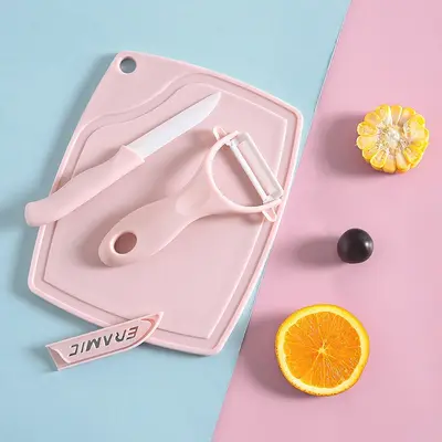 Ceramic Knife Set 3 Pieces with Cutting Board and Peeler