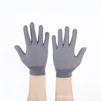 13-Gauge Nylon Full-Finger Dotted Work Gloves, Thin, Breathable, Anti-Slip