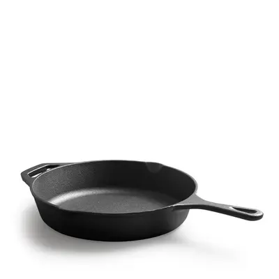 Cast Iron Skillet Uncoated Frying Pan 10 inch 12 inch American Style Flat Bottom Pan Non-Stick Classic Vintage Griddle Pan One-Piece Casting Classic Model