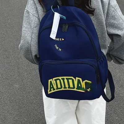 Embroidered Streetwear Casual Backpack, Large Capacity, for Middle and High School