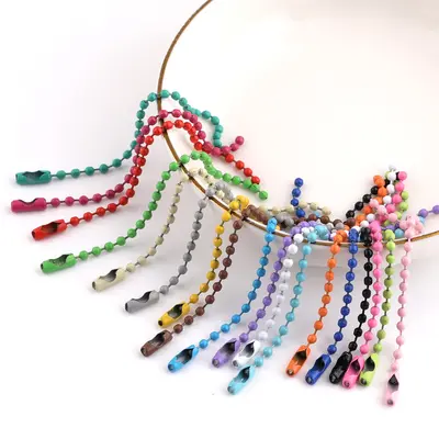 Multi-Colour Bead Chain, DIY Jewellery Accessory, Baked-Paint Iron Chain