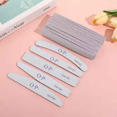 Double-Sided Nail File, Half-Moon Shaped Nail Buffer Tool