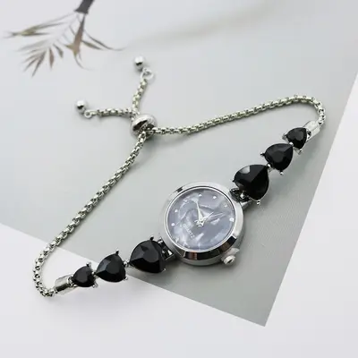 Girl's Quartz Watch with Heart and Diamond Design - 2