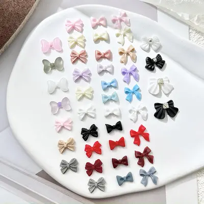 Üç boyutlu reçine fiyonk tırnak sanatı takı seti DIY