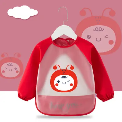 Baby Feeding Bib, Waterproof, with Pocket, Long-Sleeve, for Girls and Boys - 10