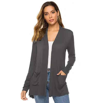 Strickjacke für Damen in Großen Größen, Uni, langarm - 8