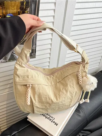 Damen Nylon Crossbody Handytasche, vielseitige Dumpling-Form - 3