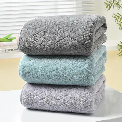 Grenzenüberschreitendes Temu Weizenähren Handtuch Korallenfleece Badetuch saugfähig nicht haarend großes Badetuch Set mit Einfassung Handtuch-Set Großhandel