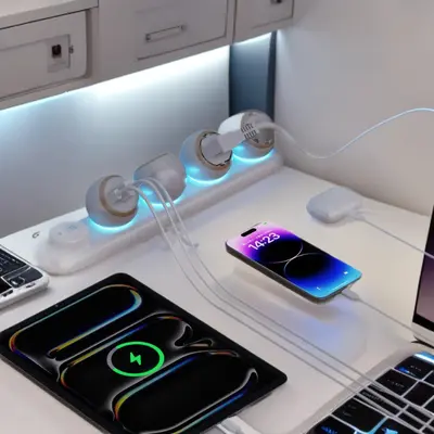 2025 yeni Alman tarzı masaüstü priz çoklayıcı 360 derece dönen ortam ışığı çocuk korumalı alt kontrol anahtarı USB soketi