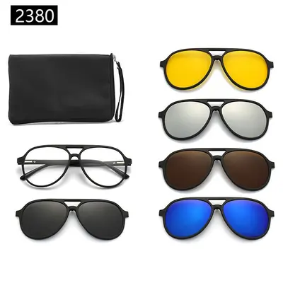 2381 neue polarisierte Sonnenbrillen für Männer, magnetisches Brillenset, modische Sonnenbrillen für Frauen, hochwertige Brille mit doppeltem Rahmen - 8