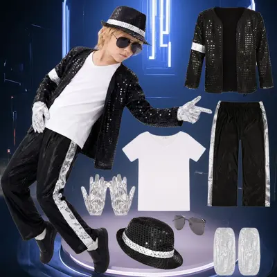 Kinder Michael-Jackson-Kostüm mit Pailletten