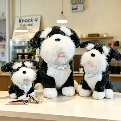 Önlüklü Schnauzer Peluş Köpek Bebek, Uyku Kucak Yastığı