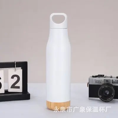 Isolierter Becher mit Griff auf Korkbasis, Sportflasche aus 304 Edelstahl - 9