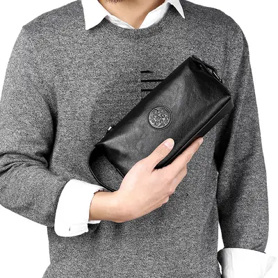 Gedi Kangaroo Men's Clutch Bag, Large Capacity, Soft PU Leather, Model 2001 - 6
