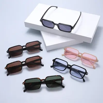 Unisex Small Square Frame Sunglasses, UV400 Protection - 2