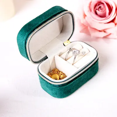 Exquisite New French Jewelry Storage Box Small Portable Travel Accessories Jewelry Organizer Box Earring Ring Storage - 9