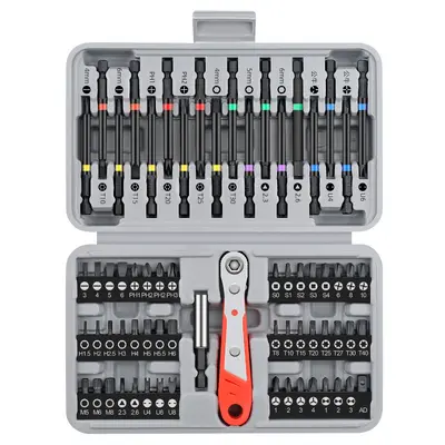 Ratchet screwdriver set with flat, Phillips and Torx bits - 6