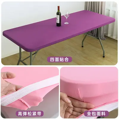Rechteckige elastische Tischdecke Uni-Farbe - 5
