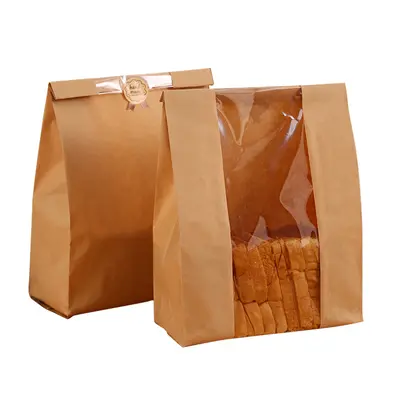 450g Toast Bag, Grease-Proof Kraft Paper Bread Bag for Baking