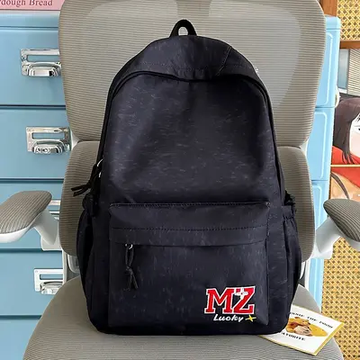 Embroidered Letter School Backpack, Large Capacity, for Teens and Students - 11