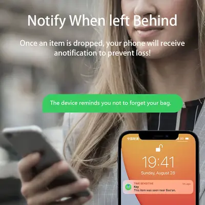 Akıllı konum bulucu, anahtar ve telefon için yapışkanlı etiket
