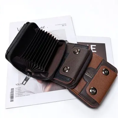 Men's Card Holder, Large Capacity Accordion Slots, for Driver's License and Registration - 4