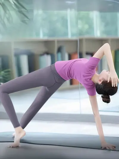 Yoga seti, kısa kollu, ince kesim, Pilates antrenmanı - 7