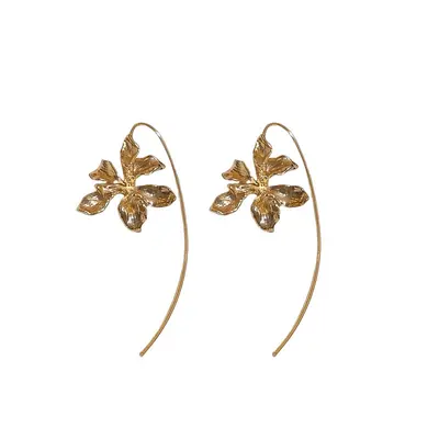 Silbernadel europäische und amerikanische grenzüberschreitende blumige geometrische quasten ohrringe moderner metallstil ohrringe leichte luxus high-end ohrringe großhandel