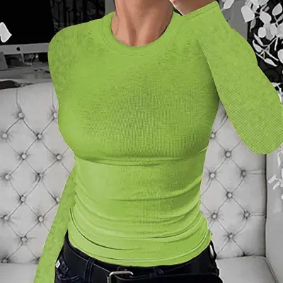 Round Neck Slim-Fit Women's Crop Top, Model 78895