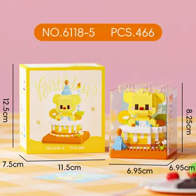 Lego Uyumlu Maskot Pasta Kutusu Yapı Blokları Seti, Çocuk Eğitici Oyuncak - 11