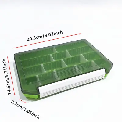 Transparent Fishing Lure Bait Box with Hook Storage Compartments - 11
