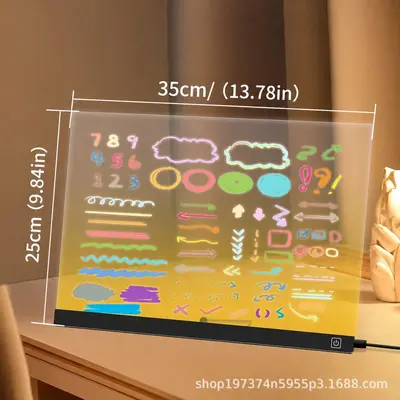 Acrylic Children's DIY Glow Drawing Board - 9