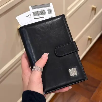 Многофункциональный чехол для паспорта с защитой RFID, с отделениями для карт и держатель для билетов - 7