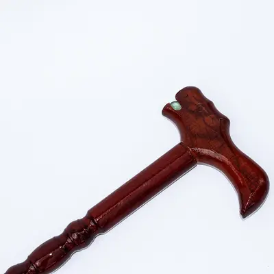 Solid Wood Walking Cane with Dragon Head Handle, Non-Slip, Gift for Elderly