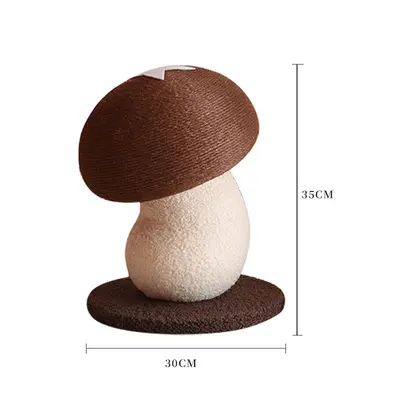 Sisal Rope Vertical Cat Scratching Post, Mushroom Design, Wear-Resistant - 7