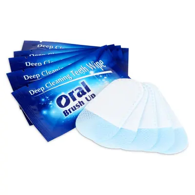 Finger Toothbrush and Oral Cleaning Wipe for Teeth and Stain Removal