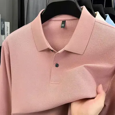 Herren-Langarm-Poloshirt aus 100% Baumwolle, besticktbar - 12