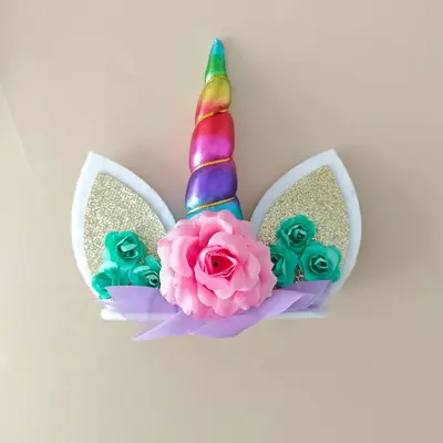 Unicorn Pasta Kek Süsü, Karikatür Hayvan Temalı Doğum Günü Parti Dekorasyonu - 8