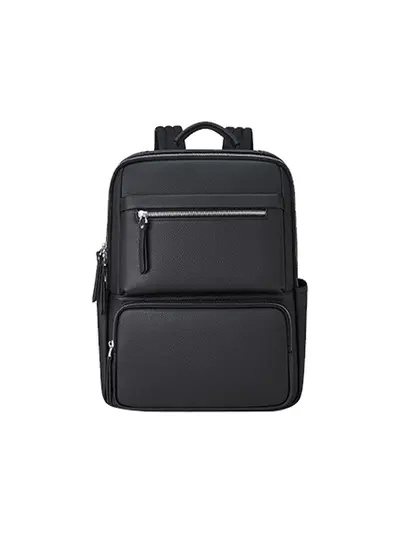 Men's Commuter Genuine Leather Laptop Backpack, Large Capacity - 6