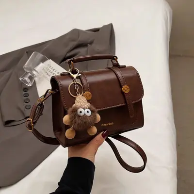 Retro Küçük Kadın Askılı Çapraz Çanta Kare El Çantası - 9
