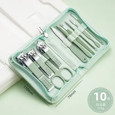Edelstahl-Pediküre-Werkzeugsatz mit Nagelscheren und Pinzetten - 8