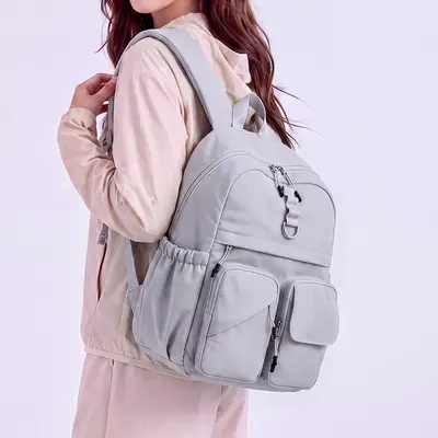 Japanese-Style Lightweight Nylon Backpack Large Capacity - 4