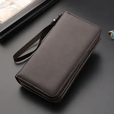 Men's Zipper Clutch Bag, Large Capacity Long Wallet - 7