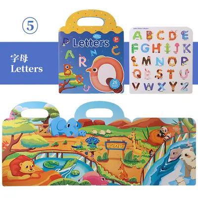 Jelly Sticker Quiet Book for Ages 2-6, Reusable Sticker Art Focus Training Toy - 11