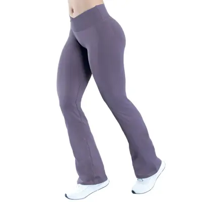 Kadın tayt yoga pantolonu, mikro çan paça, yüksek bel, koşu ve fitness için