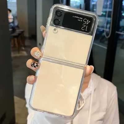 Samsung zflip4 cep telefonu kılıfı için uygun yeni model TPU şeffaf cep telefonu kılıfı anti-düşme Galaxy 4 katlanabilir koruyucu kılıf - 7