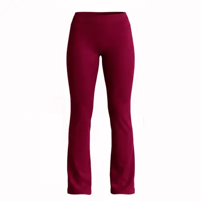 Mikro Bol Paça Yoga Pantolonu, Dikişsiz, Orta Bel, Tam Mat Kumaş