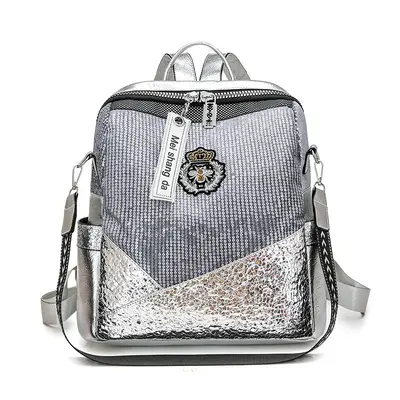 Women's Punk Backpack with Rhinestones and Leopard Print - 9
