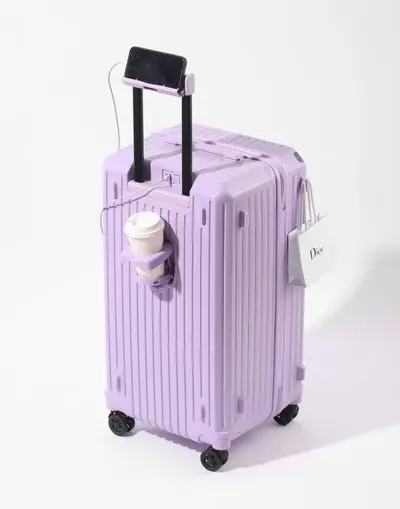 Origin: Jiaxing Pinghu, elevated large capacity zippered suitcase, five-wheel trolley suitcase, travel luggage, unisex combination lock suitcase. - 13