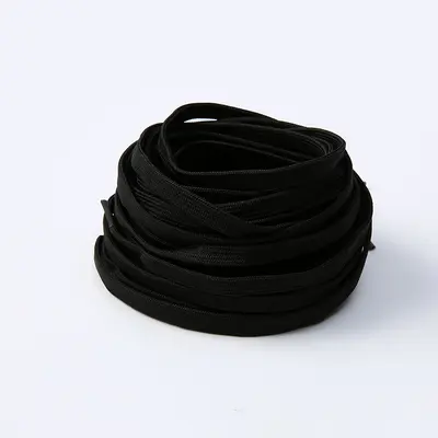 8-10 mm Flat Shoelace, Double-Layer Hollow, Black and White - 7